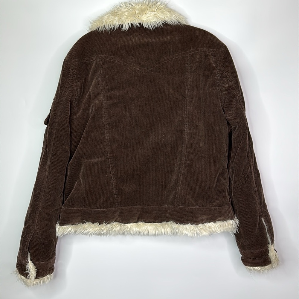 Grizzly Sherpa Lined Snap Button Up Corduroy Jack… - image 4